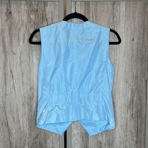 Marc Cain Sports Womens Vest Zipp Closure Linen Cotton Blue Color Size 1 - Picture 8 of 8